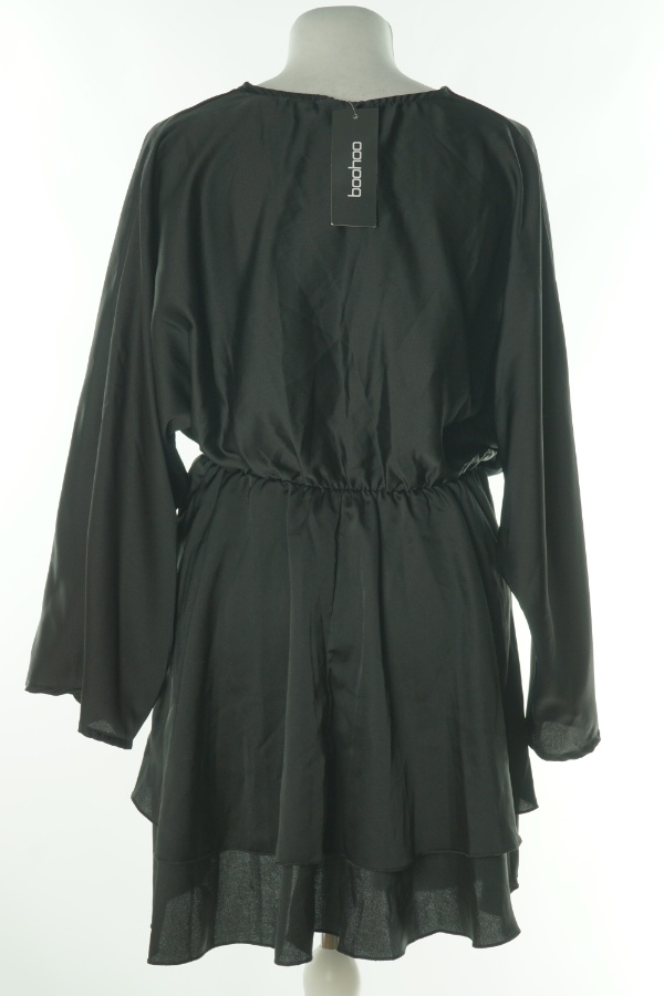 Sukienka czarna z gumka w pasie - BOOHOO zdjęcie 2