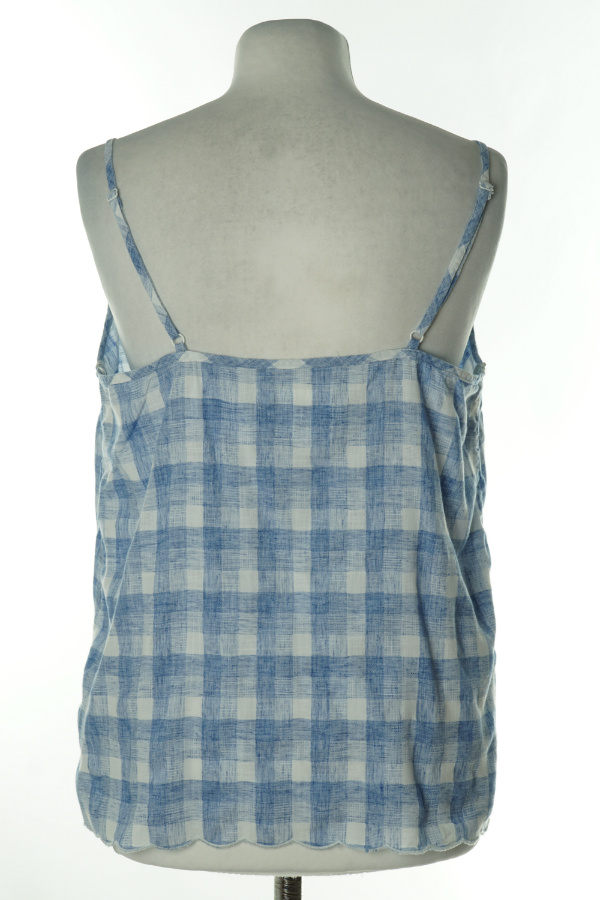 Bluzka piżamowa w kratkę niebiesko-białą - F&F zdjęcie 2