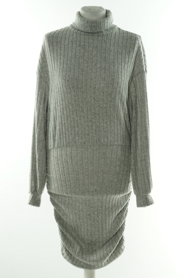 Sukienka sweterkowa szara golf - SHEIN zdjęcie 1