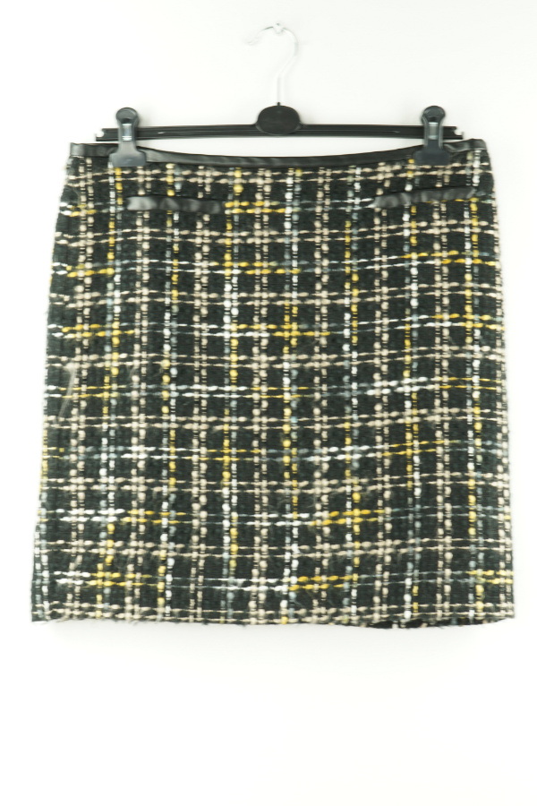 Spódnica czarna w kratkę beżowo-żółtą - M&CO zdjęcie 1
