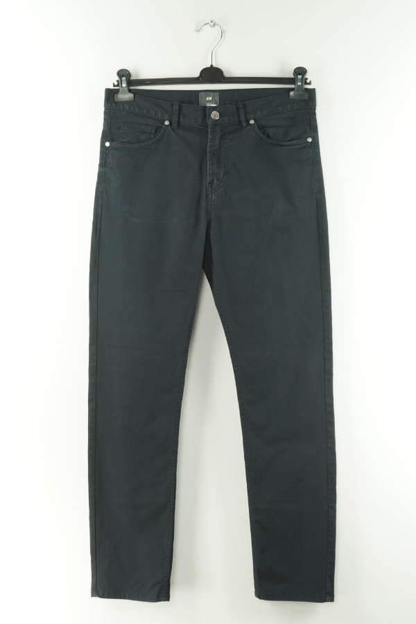 Spodnie czarne jeansowe proste - H&M zdjęcie 1