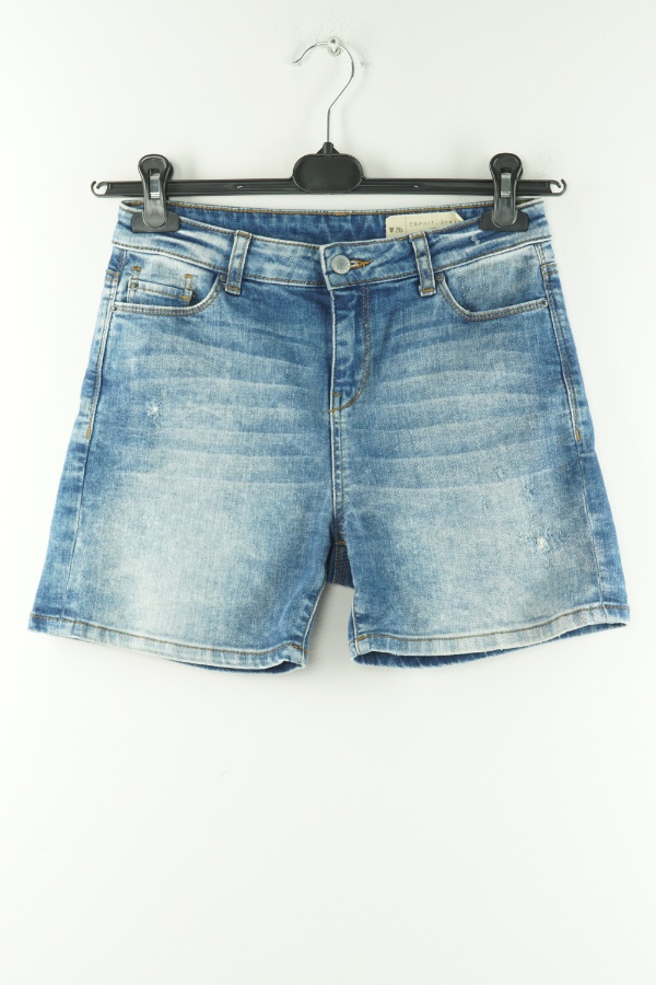 Krótkie spodenki niebieskie jeansowe  - ESPRIT zdjęcie 1