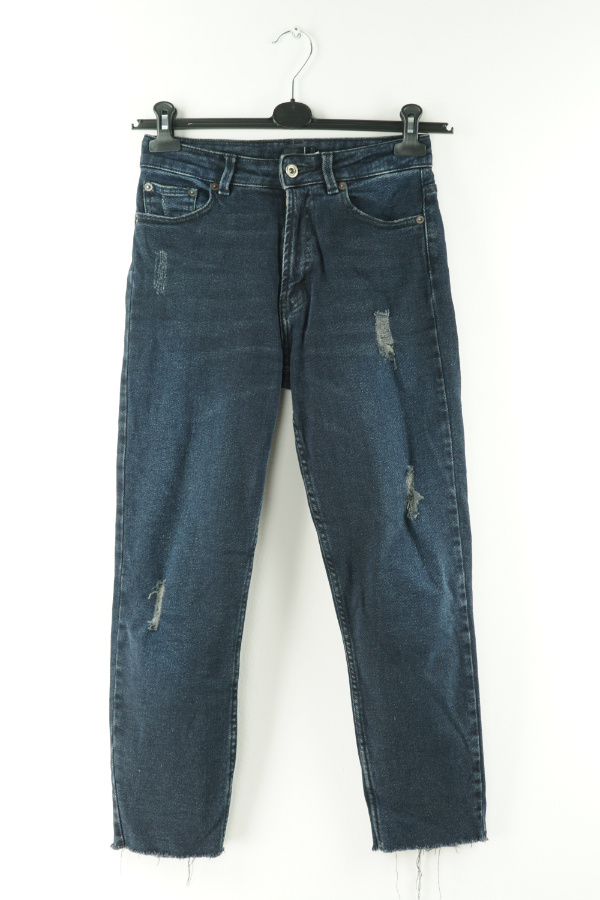 Spodnie jeansowe granatowe z dziurami  - ONLY zdjęcie 1