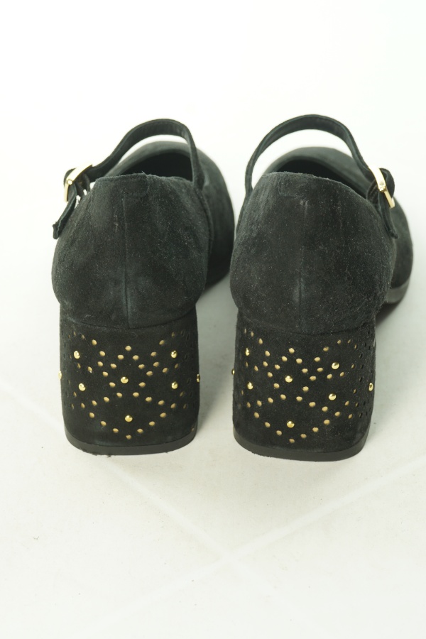 Buty czarne ze zdobieniem obcasa - GEOX zdjęcie 3