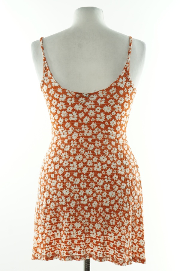 Sukienka pomarańczowa w białe kwiatki - TOP SHOP zdjęcie 2