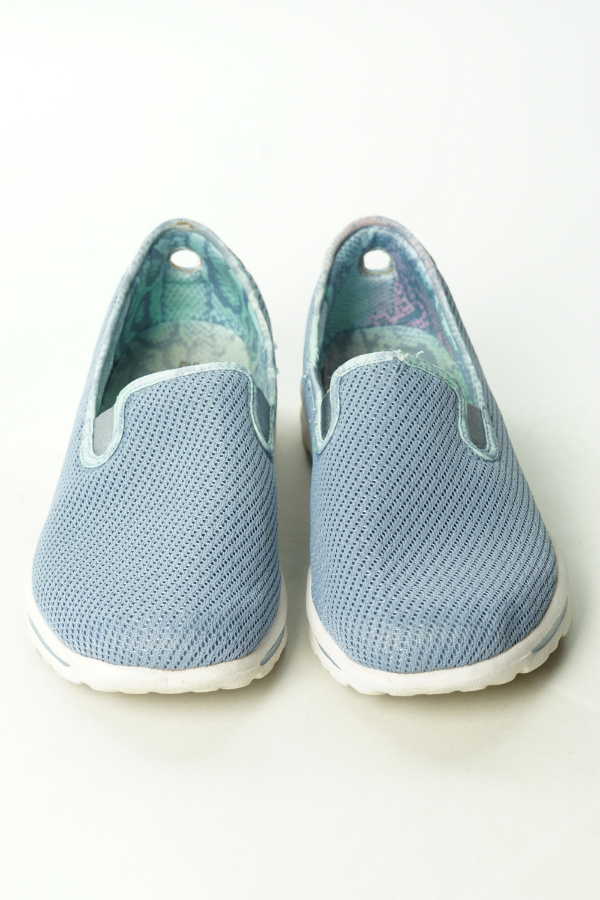 Buty niebieskie materiałowe - SKECHERS zdjęcie 3