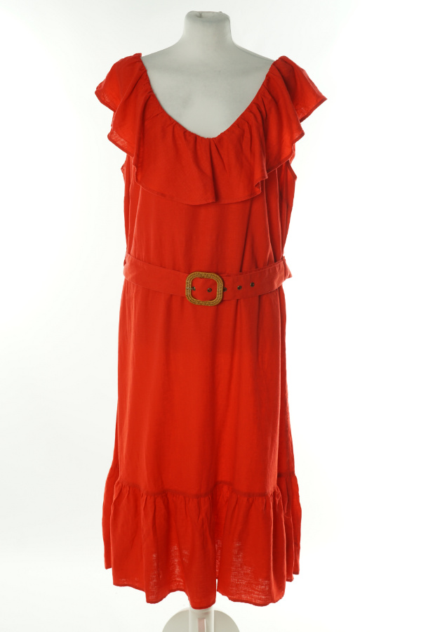 Sukienka czerwona lniana - F&F zdjęcie 1