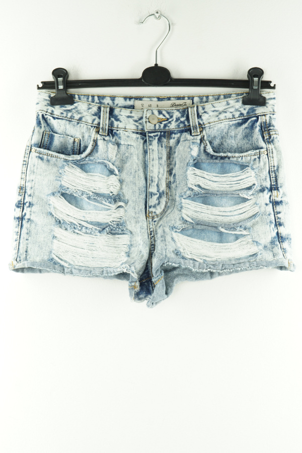 Krótkie spodenki niebieskie jeansowe szarpane - PRIMARK zdjęcie 1