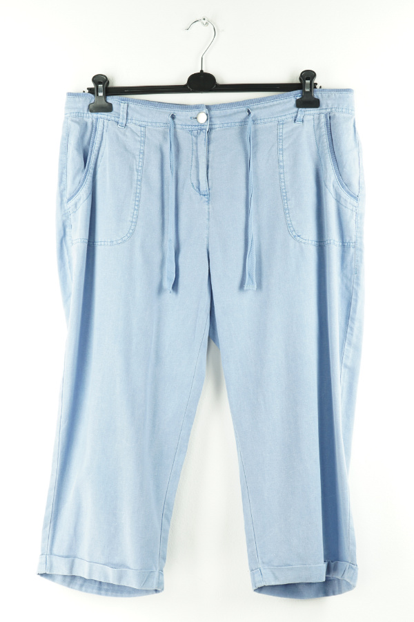 Spodnie niebieskie gładkie lniane - DOROTHY PERKINS zdjęcie 1