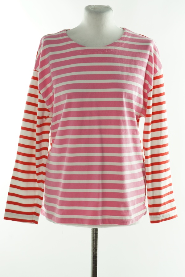 Bluzka biała w różowo-czerwone paski - M&S zdjęcie 1