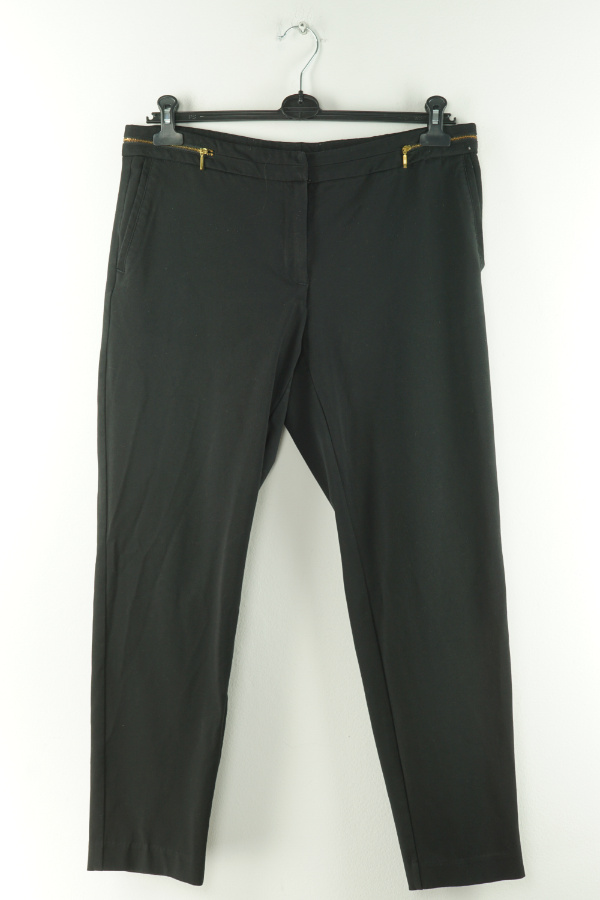 Spodnie czarne wizytowe złote suwaki - H&M zdjęcie 1
