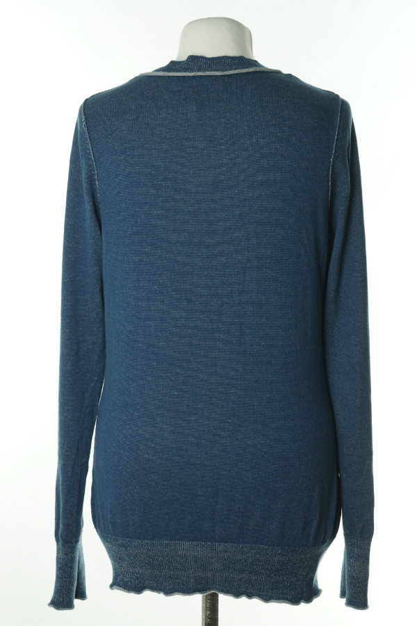 sweter niebieski z dekoltem V - ESPRIT zdjęcie 2