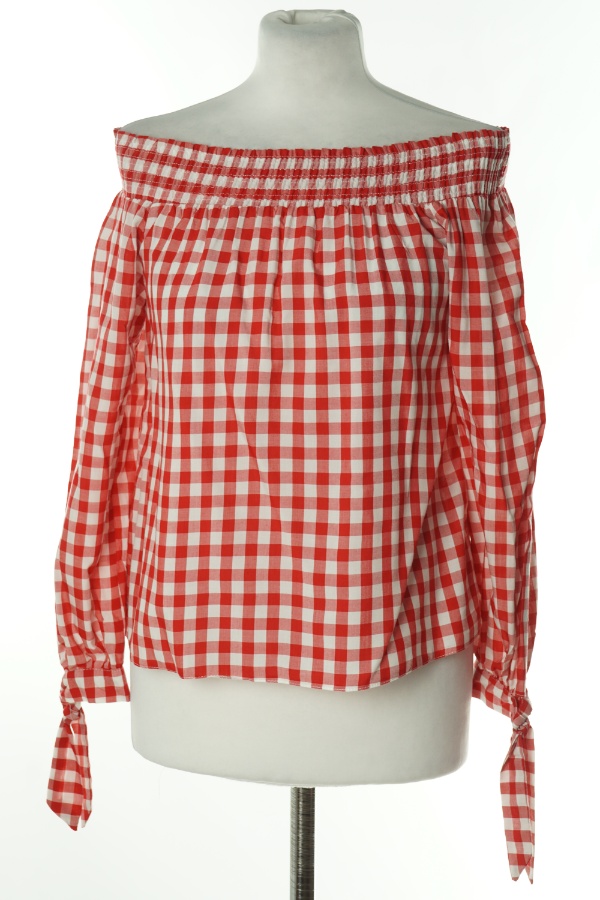 Bluzka biało-czerwona w kratkę - NEW LOOK zdjęcie 1