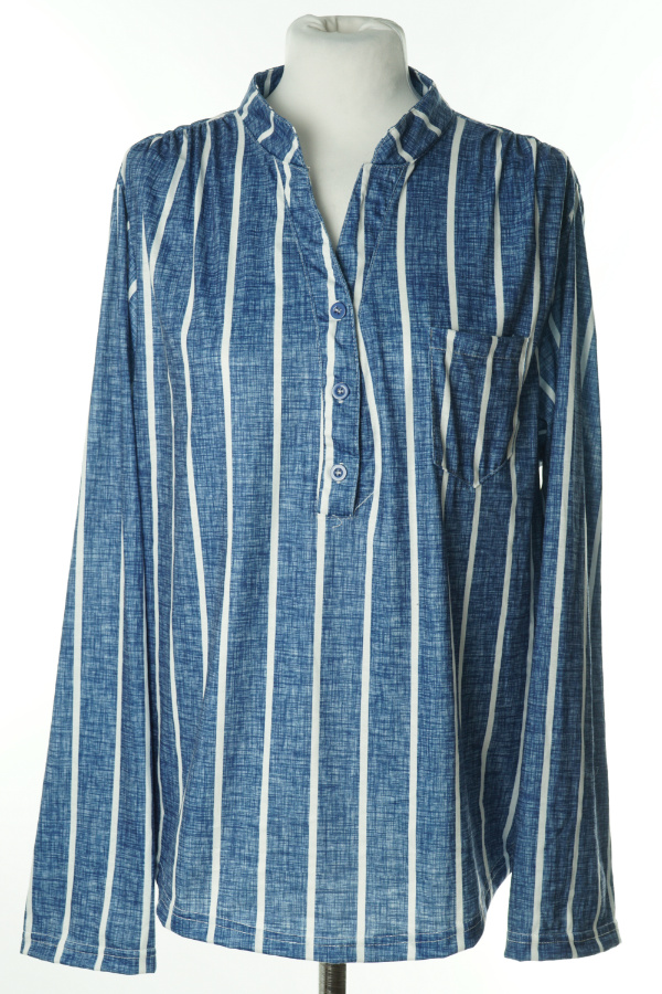 Bluzk niebieska w białe paski - BRAK METKI Z NAZWĄ PRODUCENTA zdjęcie 1