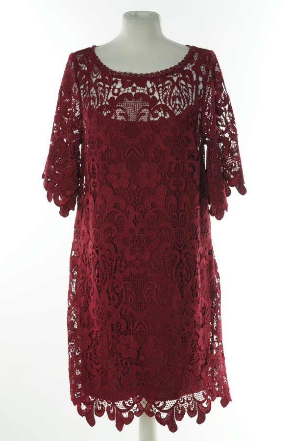 Sukienka bordowa koronkowa - MONSOON zdjęcie 1