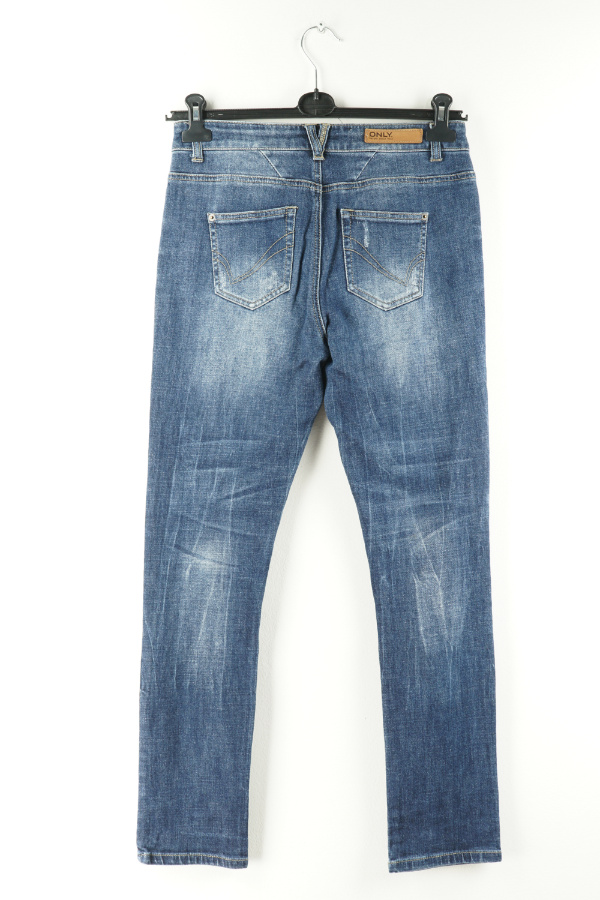 Spodnie granatowe jeansowe z dziurami ćwiekami - ONLY zdjęcie 2
