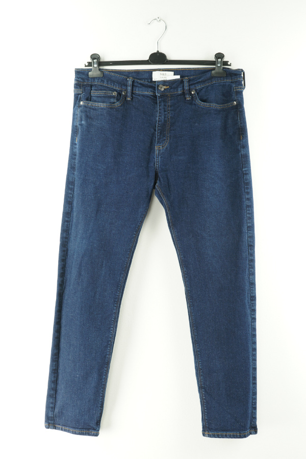 Spodnie granatowe jeansowe  - MARKS & SPENCER zdjęcie 1