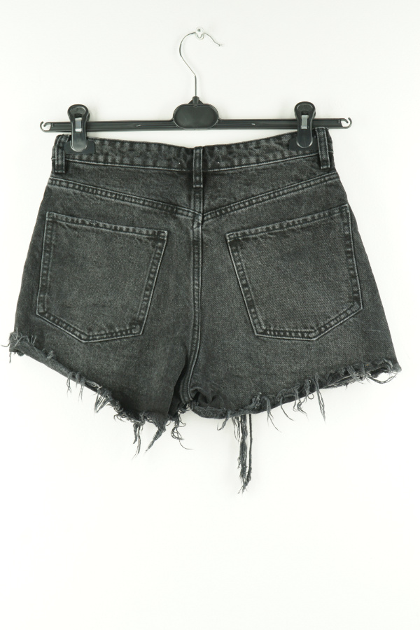Krótkie spodenki czarne jeansowe szarpane - ZARA zdjęcie 2