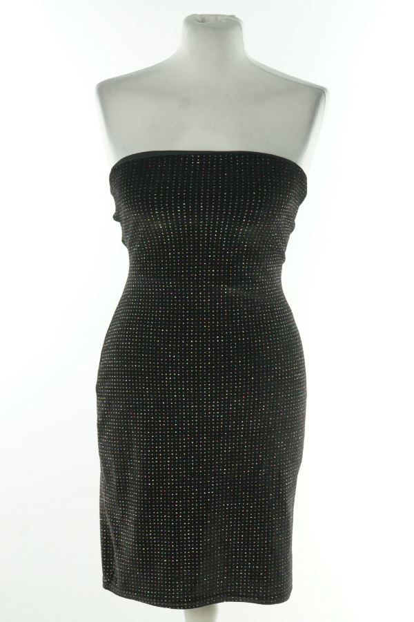 Sukienka czarna zamszowa brokatowa - PRETTYLITTLETHING zdjęcie 1