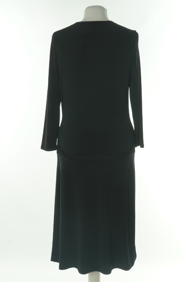 Sukienka czarna z wiązaniem w talii - BRAK METKI Z NAZWĄ PRODUCENTA zdjęcie 2