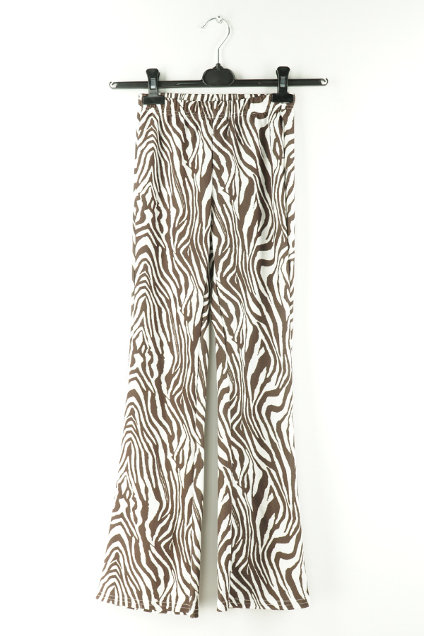 Spodnie biało-brązowe zebra - SHEIN zdjęcie 1