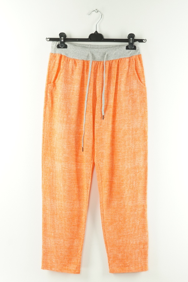 Spodnie dresowe pomarańczowo-szare - BRAK METKI Z NAZWĄ PRODUCENTA zdjęcie 1