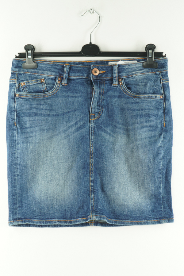 Spódnica granatowa jeansowa z przetarciami - ESPRIT zdjęcie 1