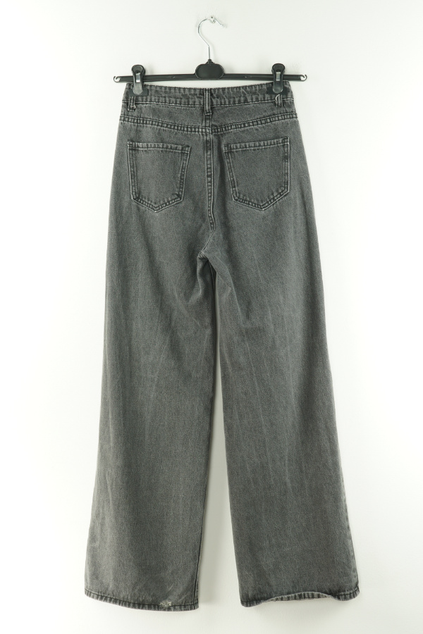 Spodnie czarne jeansowe melanż z dziurami - SHEIN zdjęcie 2