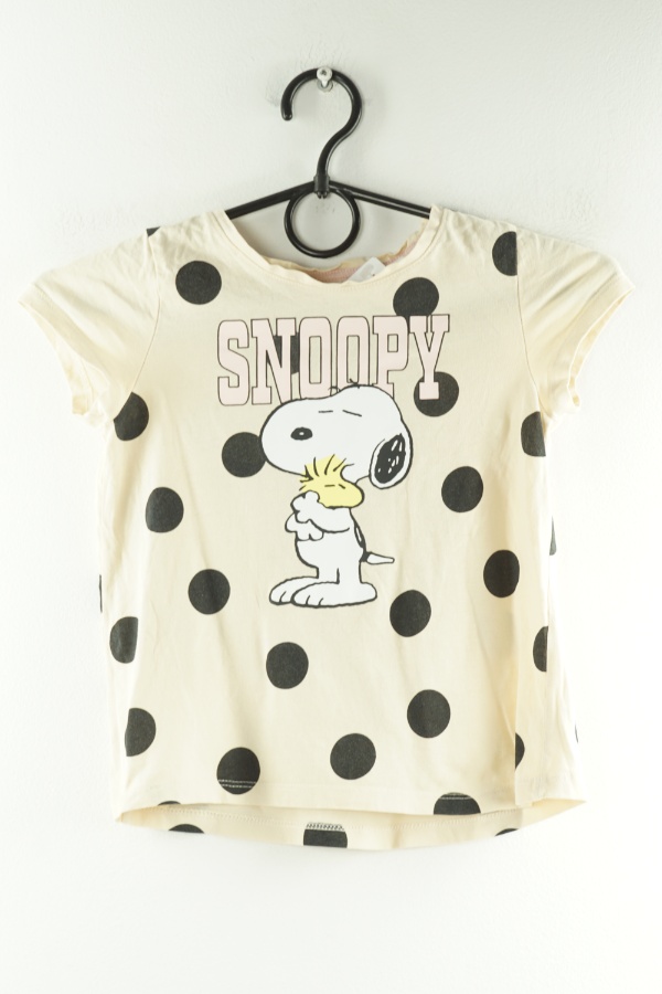 Bluzka+krótkie spodenki kremowe w czarne grochy Snoopy - H&M zdjęcie 1