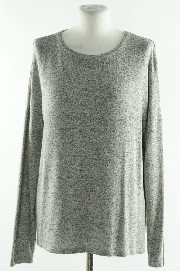 Bluzka sweterkowa biało-szara melanż - AMISU zdjęcie 1
