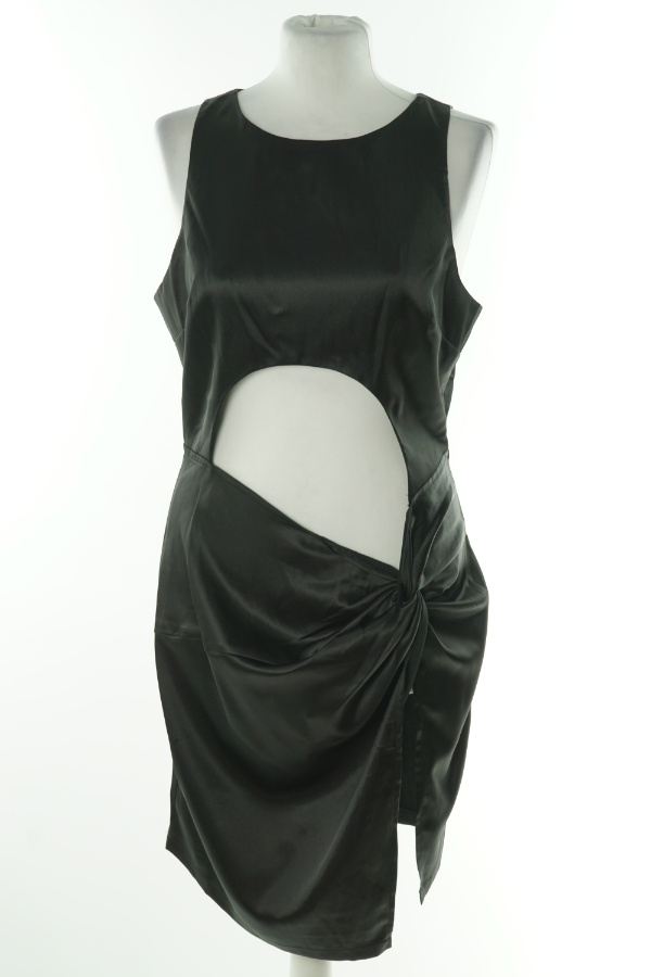 Sukienka czarna z wycięciem na brzuch - BOOHOO zdjęcie 1