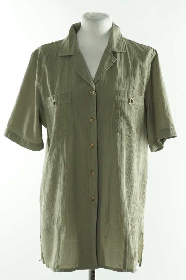 Koszula zielona z krótkim rękawem - CAPPUCCINI zdjęcie 1