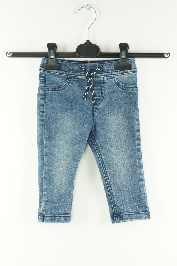 Spodnie niebieskie jeansowe z troczkami - DENIM CO zdjęcie 1