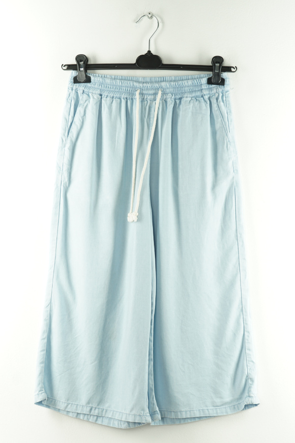 Spodnie niebieskie szerokie nogawki - BERSHKA zdjęcie 1