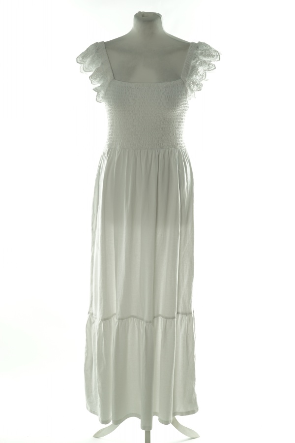 Sukienka biała z ażurowymi ramiączkami - F&F zdjęcie 1