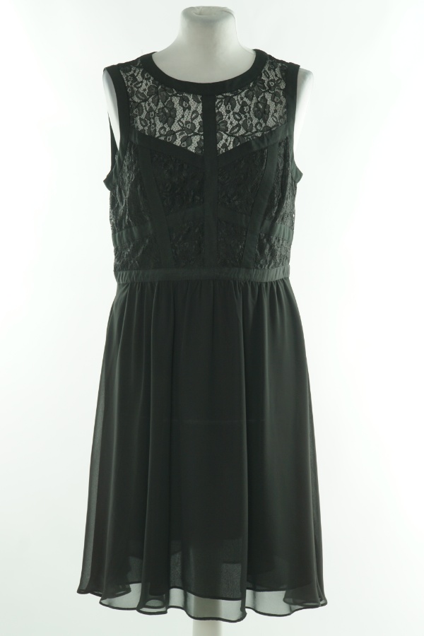 Sukienka czarna z koronką - WAREHOUSE zdjęcie 1