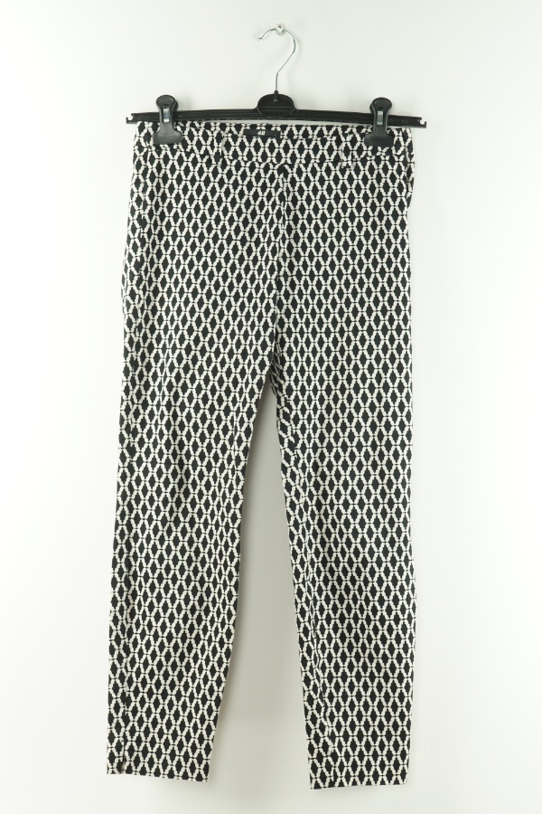 Spodnie materiałowe czarno-białe - H&M zdjęcie 1