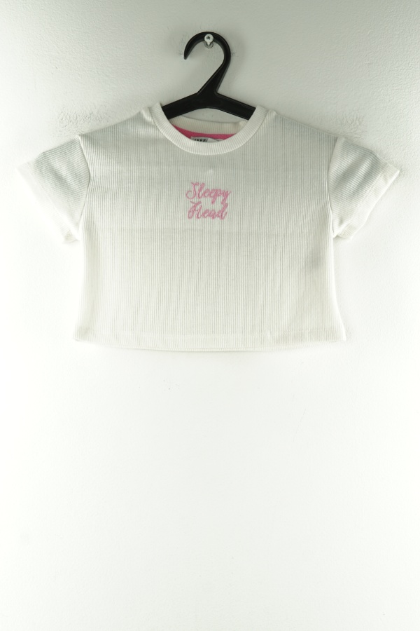 Koszulka białą z różowym napisem - JEFF zdjęcie 1