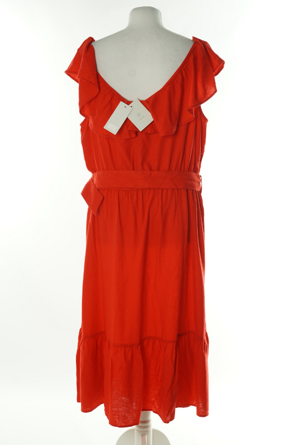 Sukienka czerwona lniana - F&F zdjęcie 2