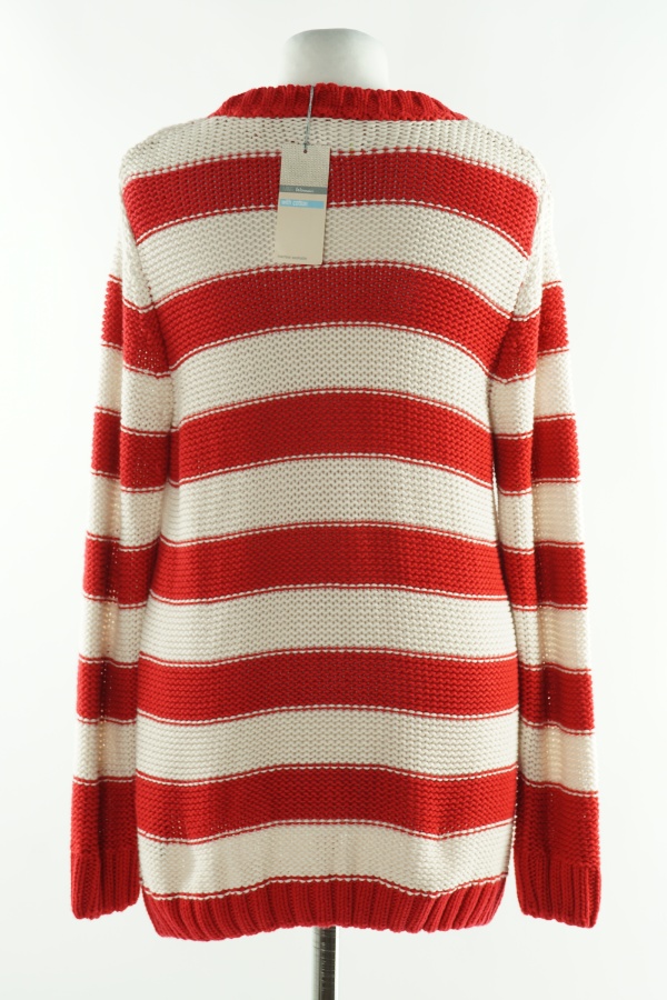 Sweter biało czerwony w paski - M&S zdjęcie 2