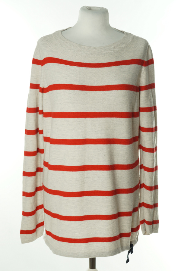 Sweter biały w paski czerwone - S.OLIVER zdjęcie 1