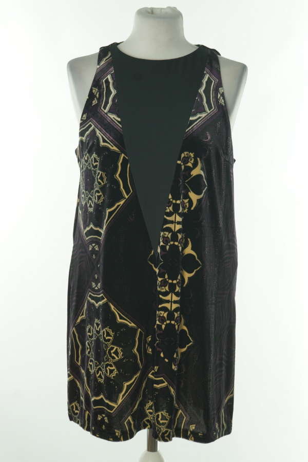 Sukienka zamszowa czarna w fioletowo-beżowe wzory - NEXT zdjęcie 1