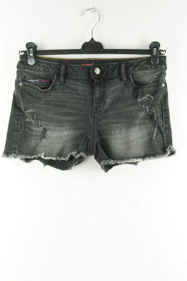 Krótkie spodenki jeansowe czarne  - TOMMY HILFIGER zdjęcie 1