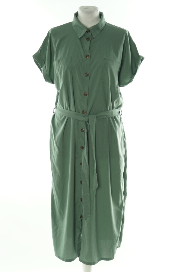Sukienka zielona koszulowa z paskiem - ONLY zdjęcie 1