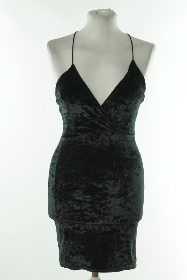 Sukienka czarna na ramiączkach - BOOHOO zdjęcie 1