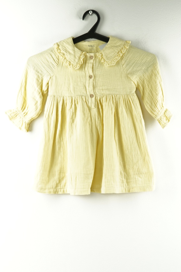 Sukienka żółta z kołnierzykiem - M&S zdjęcie 1