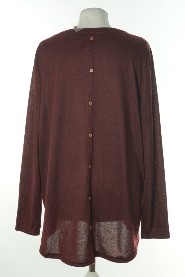 Bluzka sweterkowa bordowa melanż z dłuższym tyłem - GINA zdjęcie 2