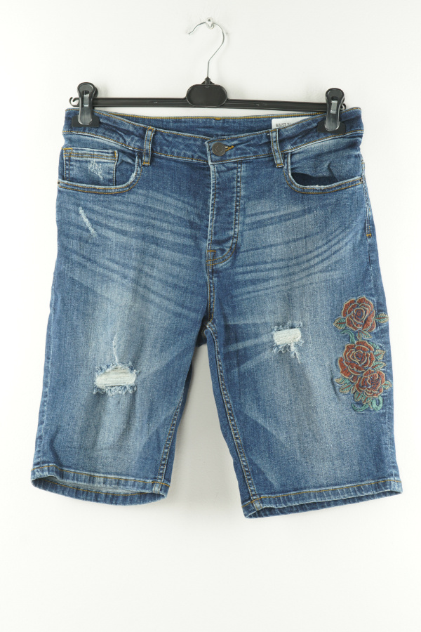 Krótkie spodenki jeansowe z różami - PRIMARK zdjęcie 1