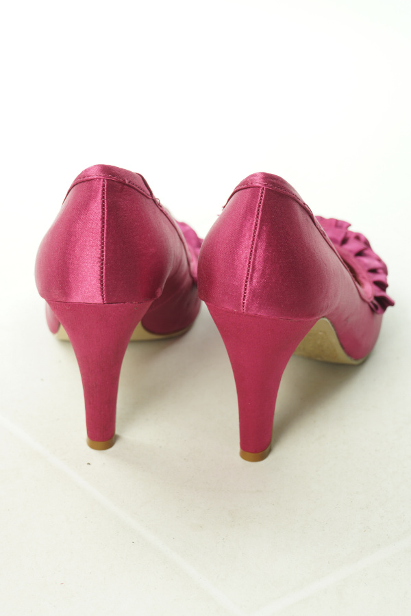 Pantofle różowe z falbana - DEBUT zdjęcie 2