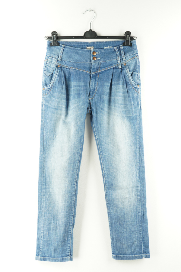 Spodnie niebieskie przecierane jeansowe - ONLY zdjęcie 1